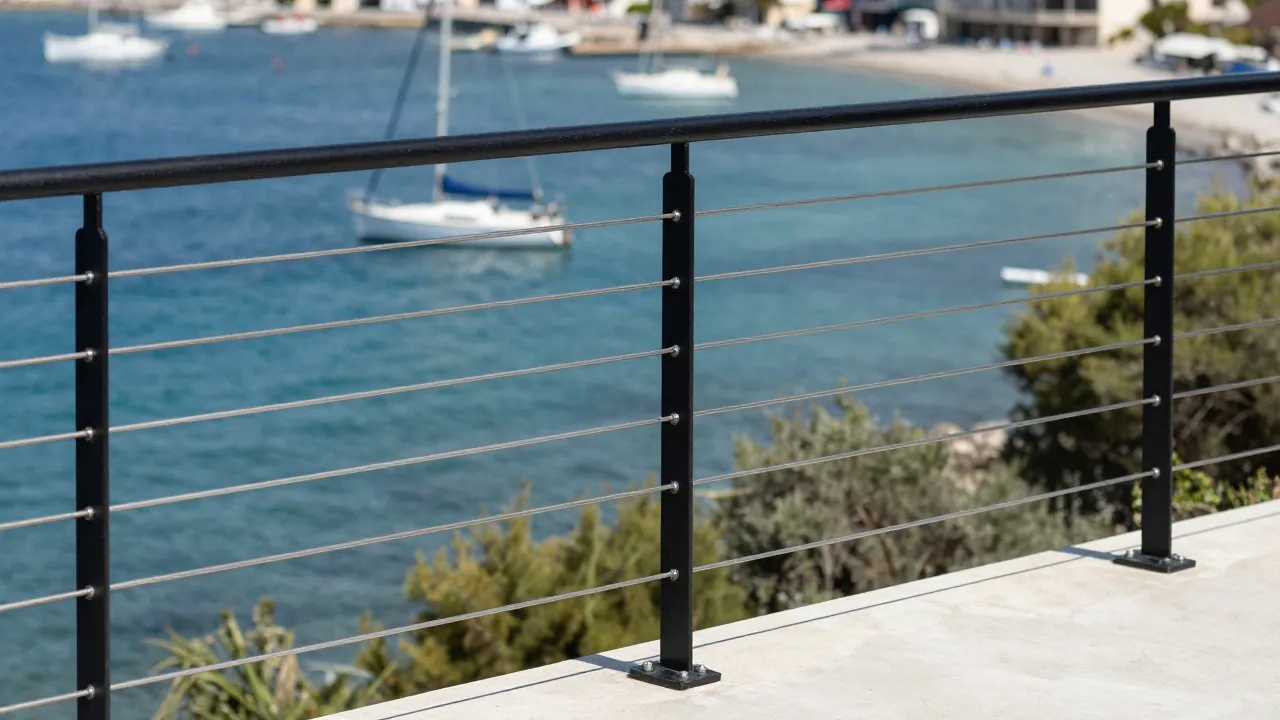 Garde-corps de terrasse face à la mer à La Ciotat
