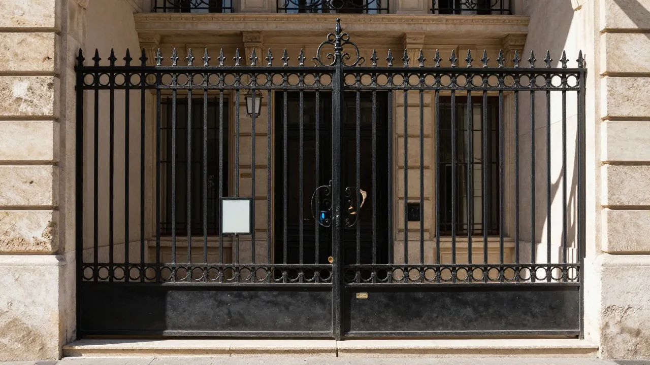 Porte d’immeuble en fer forgé et verre à Marseille