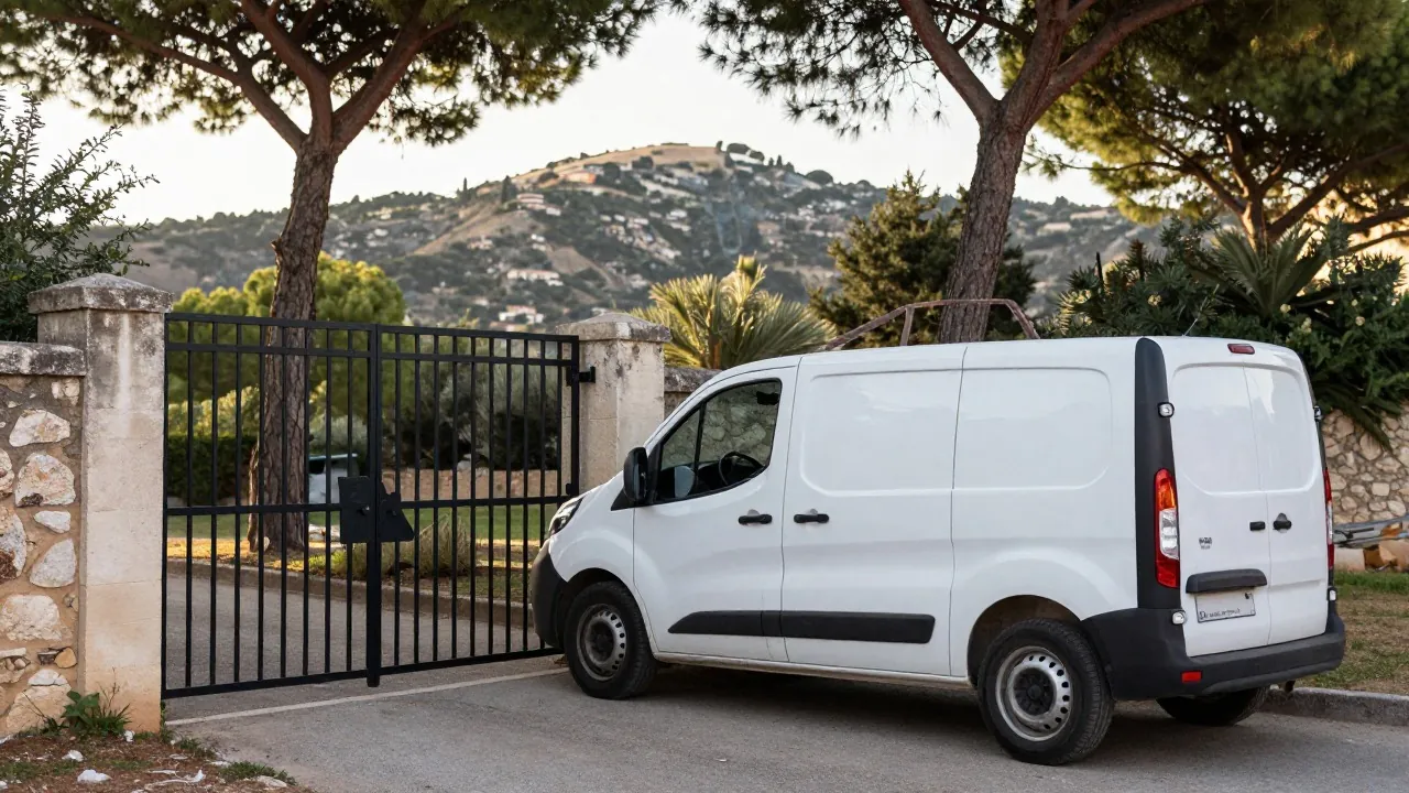 Atelier de ferronnerie dans l’arrière-pays varois avec un portail terminé